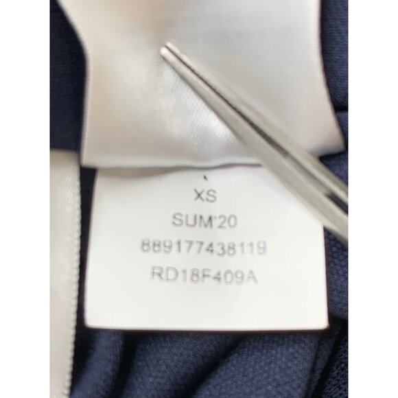 NWT Rachel Roy Navy XS Halter Dress Pleat High Neck Rear Slit Fully Lined 10015 - Picture 8 of 12